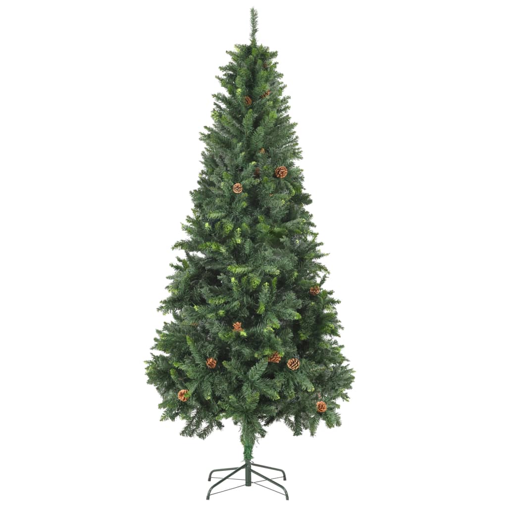 Albero di Natale Artificiale con Pigne Verde 210 cm