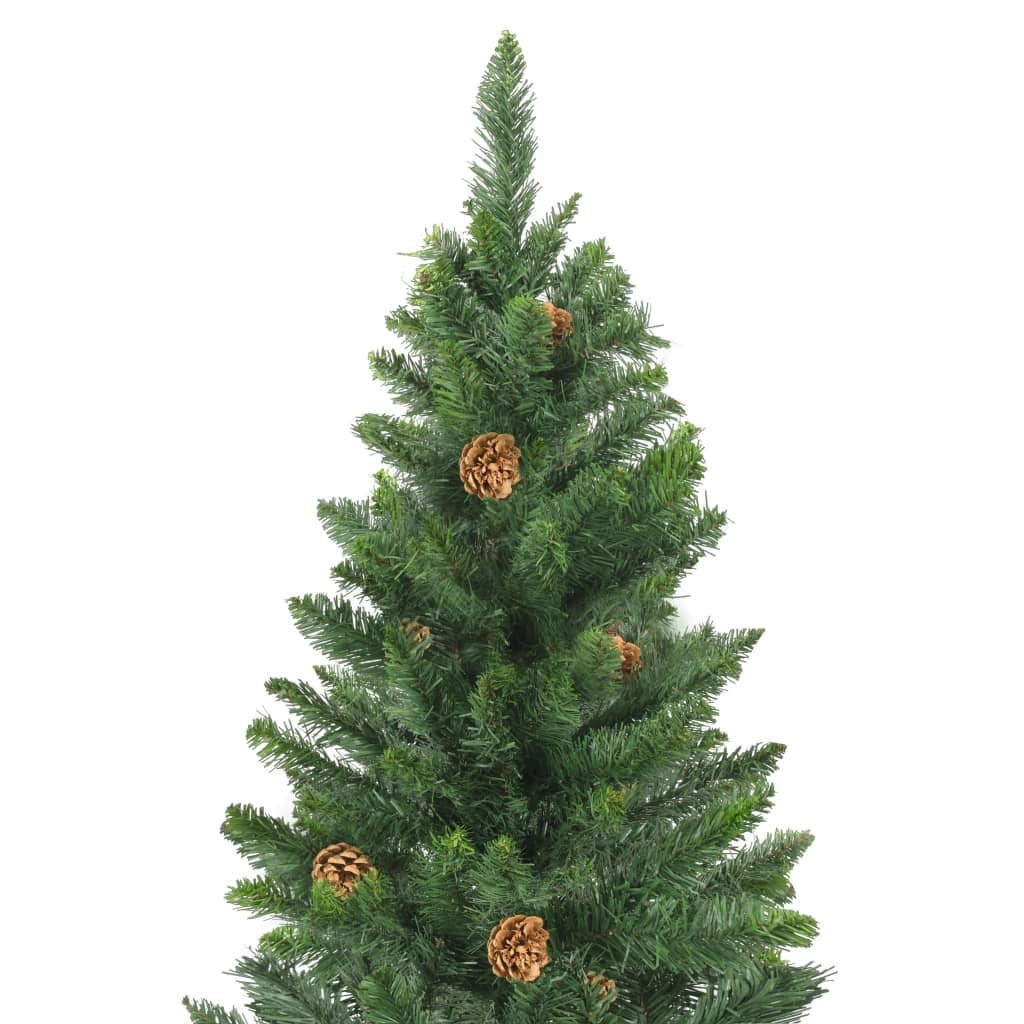 Albero di Natale Artificiale con Pigne Verde 210 cm