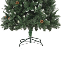 Albero di Natale Artificiale Pigne e Brillantini Bianchi 210 cm