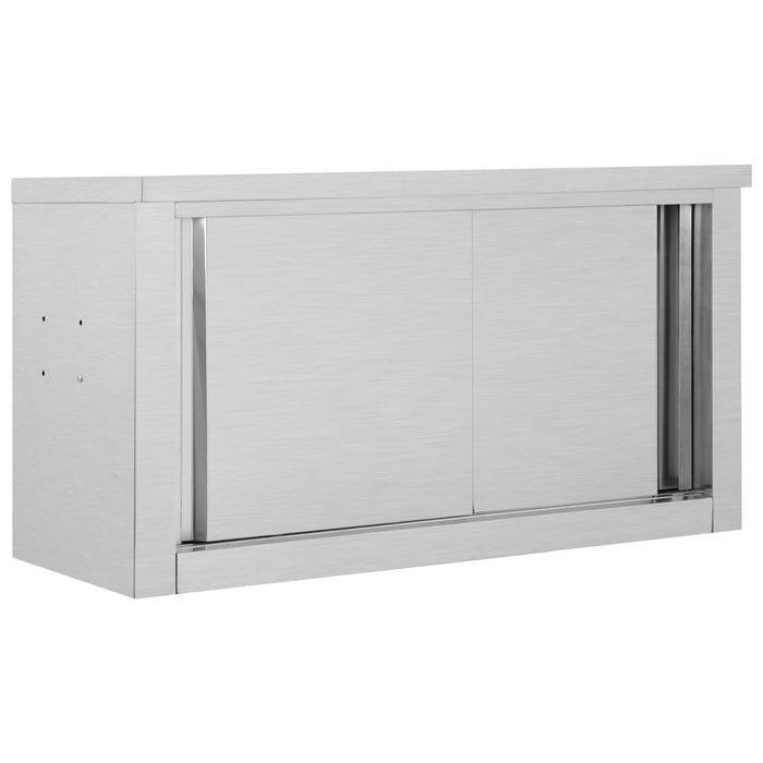 Armadio da Cucina con Ante Scorrevoli 90x40x50cm Acciaio Inox cod mxl 121192