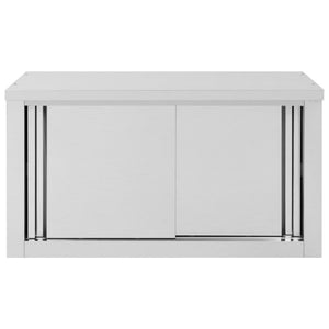 Armadio da Cucina con Ante Scorrevoli 90x40x50cm Acciaio Inox 51052