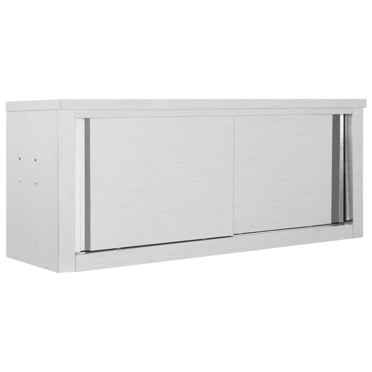 Armadio da Cucina ad Ante Scorrevoli 120x40x50cm Acciaio Inox 51053