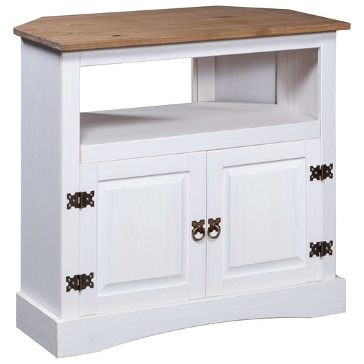 Tavolo Console in Pino Messicano Corona Bianco 80x43x78 cm 282630