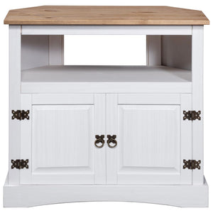 Tavolo Console in Pino Messicano Corona Bianco 80x43x78 cm 282630