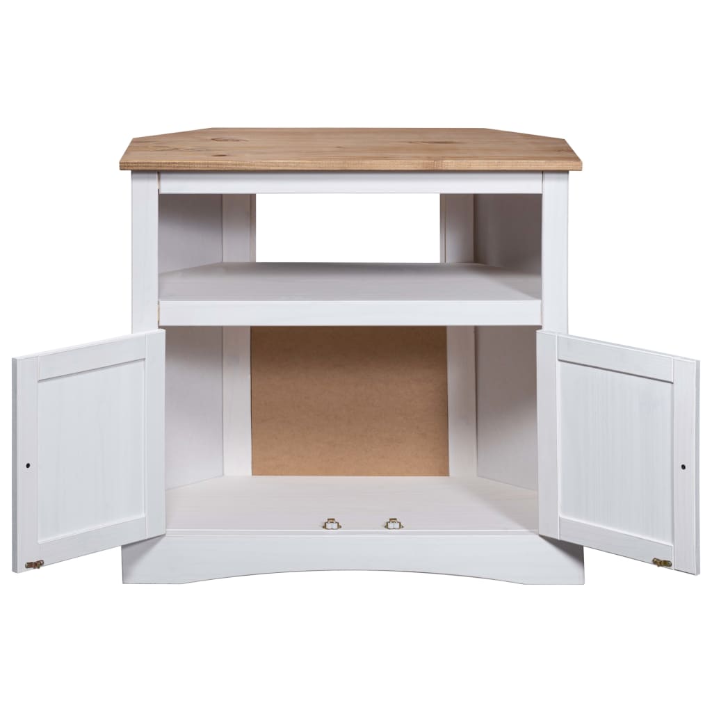 Tavolo Console in Pino Messicano Corona Bianco 80x43x78 cm 282630