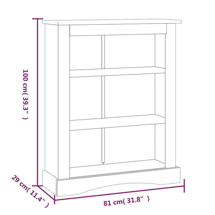 Libreria a 3 Livelli in Pino Corona Range Grigio 81x29x100 cm cod mxl 19318