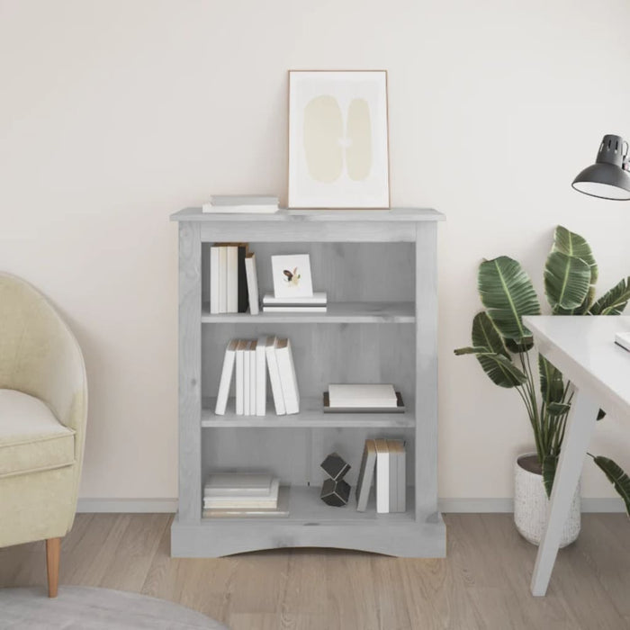 Libreria a 3 Livelli in Pino Corona Range Grigio 81x29x100 cm cod mxl 19318