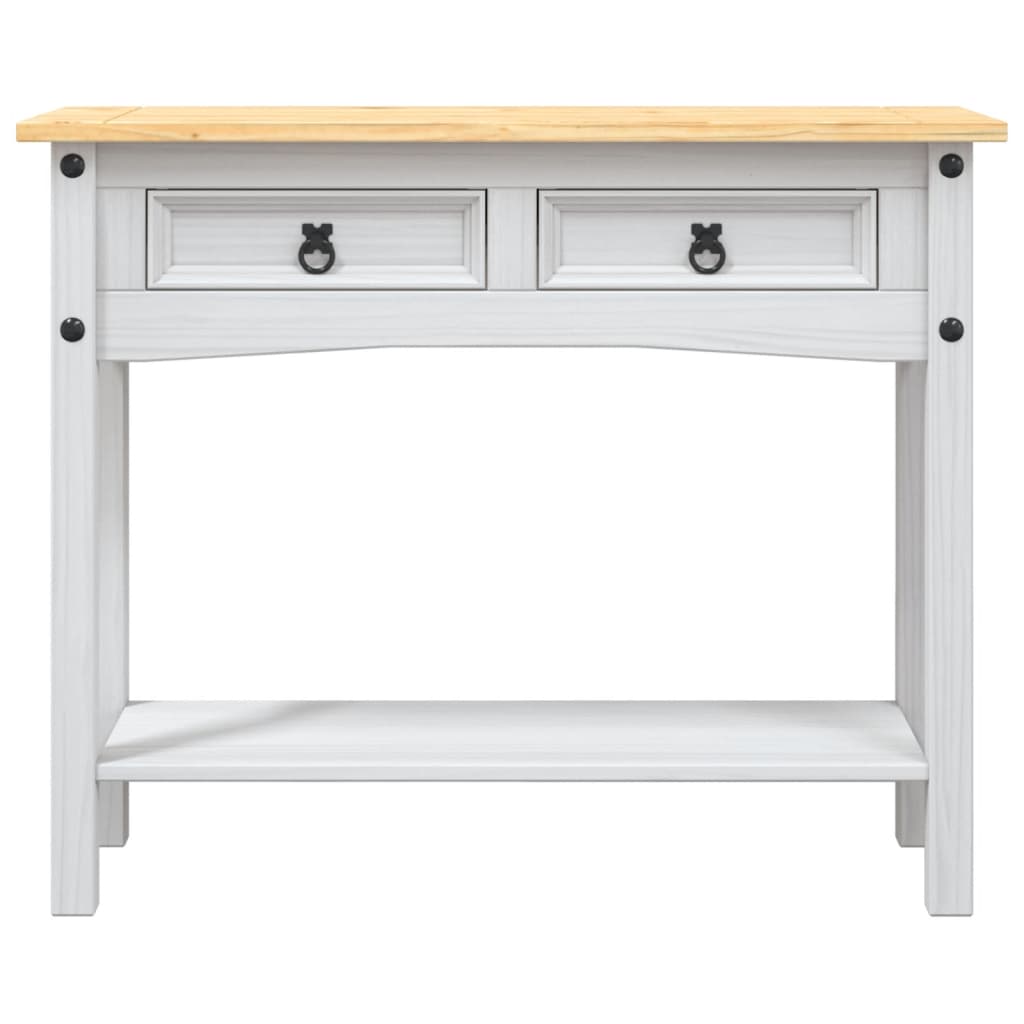 Tavolo Console in Pino Messicano Corona Bianco 90x34,5x73 cm 282646