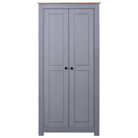 Armadio Grigio 80x50x171,5 cm Legno Massello Pino Panama Rangecod mxl 73448