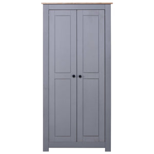 Armadio Grigio 80x50x171,5 cm Legno Massello Pino Panama Rangecod mxl 73448