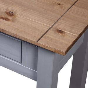 Tavolo Consolle Grigio 110x40x72 cm Legno Massello Pino Panama