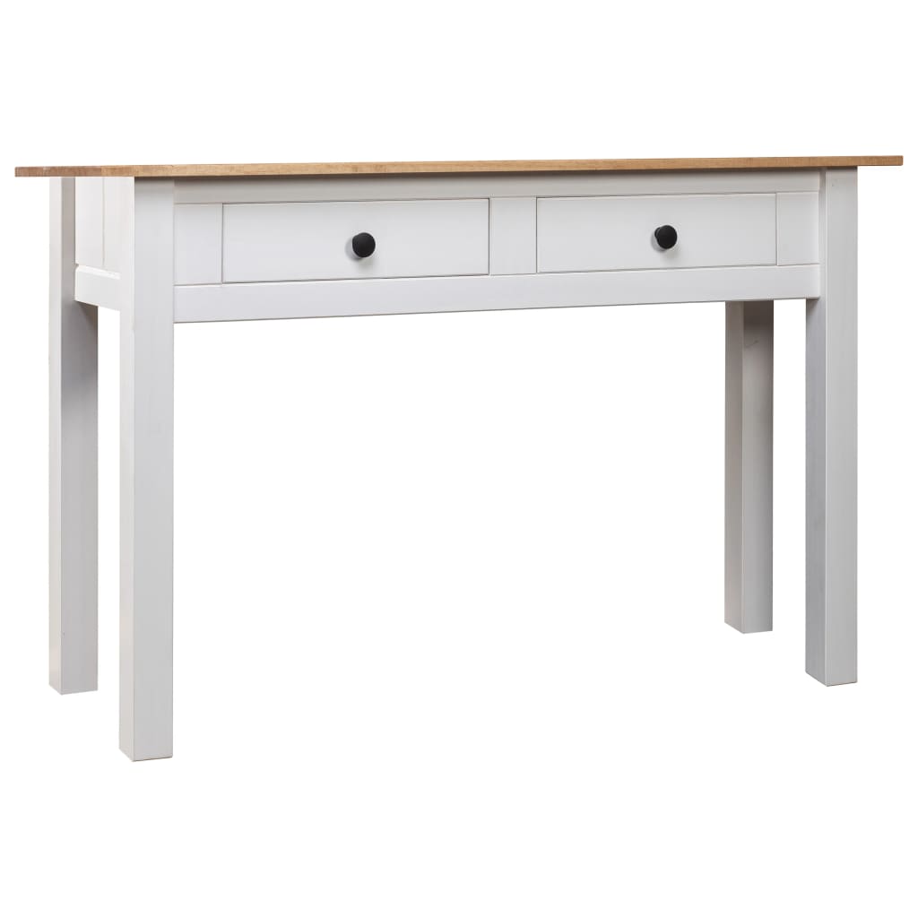 Tavolo Consolle Bianco 110x40x72 cm Legno Massello Pino Panama cod mxl 9473