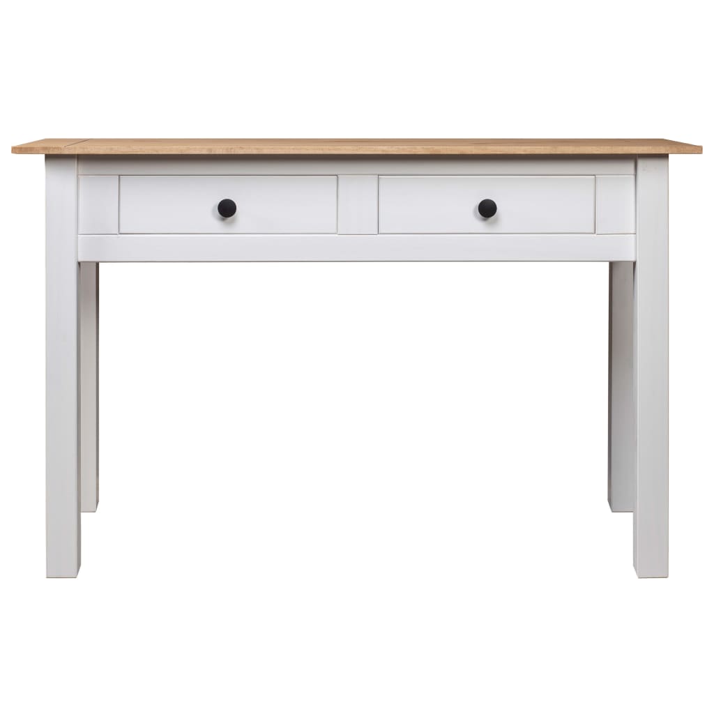 Tavolo Consolle Bianco 110x40x72 cm Legno Massello Pino Panama cod mxl 9473