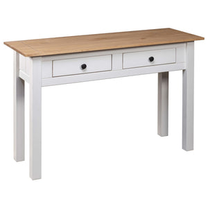 Tavolo Consolle Bianco 110x40x72 cm Legno Massello Pino Panama 282681