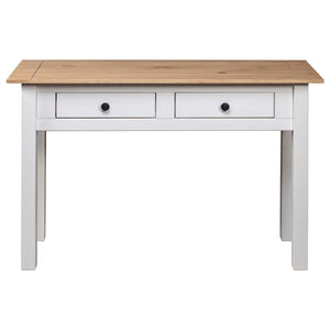 Tavolo Consolle Bianco 110x40x72 cm Legno Massello Pino Panama 282681