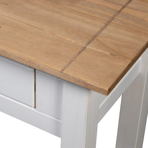 Tavolo Consolle Bianco 110x40x72 cm Legno Massello Pino Panama 282681