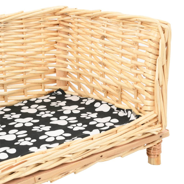 Cesta per Cani con Cuscino 50x33x30 cm Salice Naturale