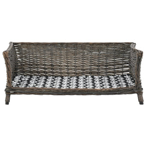 Cesta per Cani con Cuscino Grigio 90x54x35 cm Salice Naturale 170776