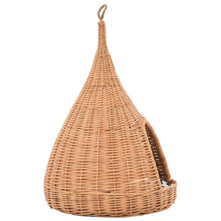 Cesta per Gatti con Cuscino 40x60cm Teepee Salice Naturale 170777