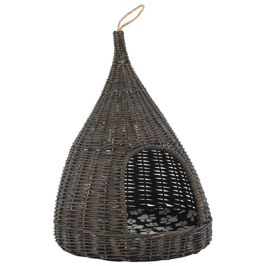 Cesta per Gatti Cuscino Grigio 40x60cm Teepee Salice Naturale 170778