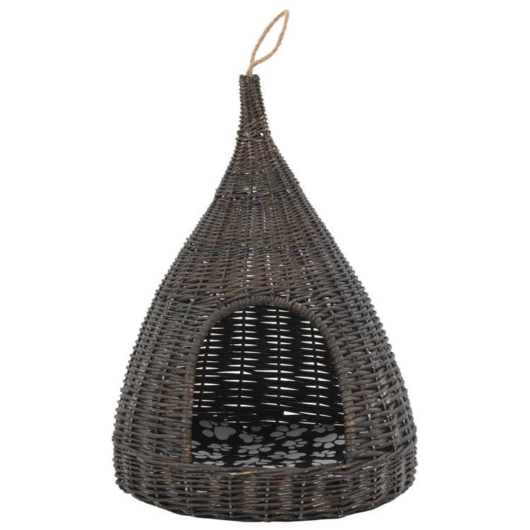 Cesta per Gatti Cuscino Grigio 40x60cm Teepee Salice Naturale 170778