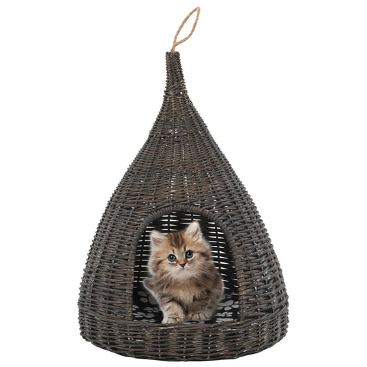 Cesta per Gatti Cuscino Grigio 40x60cm Teepee Salice Naturale 170778