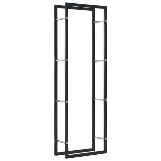 Rastrelliera per Legna da Ardere Nera 50x20x150 cm in Acciaio 284699