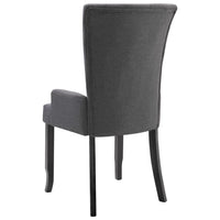 Sedie da Pranzo con Braccioli 4 pz Grigio Scuro in Tessuto 276909