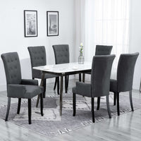 Sedie da Pranzo con Braccioli 6 pz Grigio Scuro in Tessuto cod mxl 74499