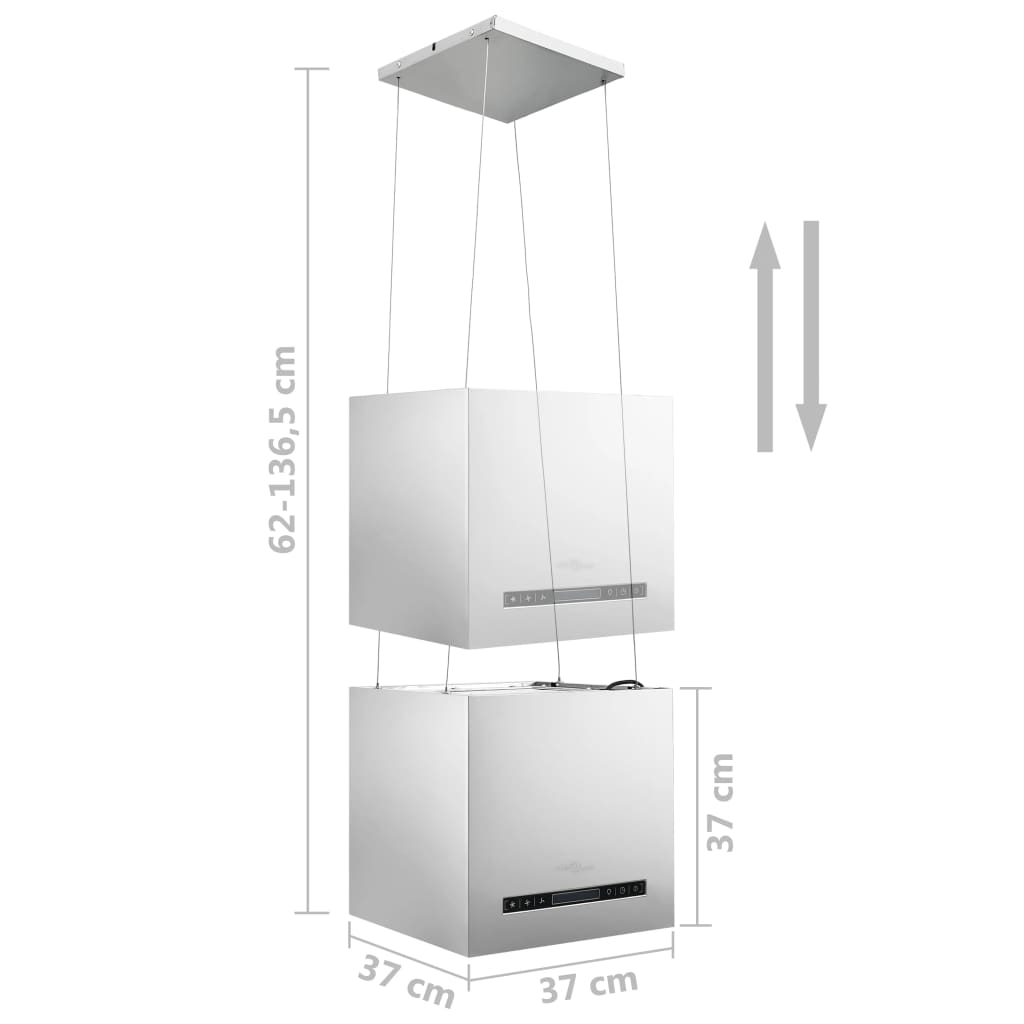 Cappa da Cucina ad Isola Sospesa LCD con Sensore 37 cm Acciaio cod mxl 67453