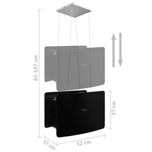 Cappa da Cucina ad Isola Sospesa LCD Sensore in Vetro Temperato 51023