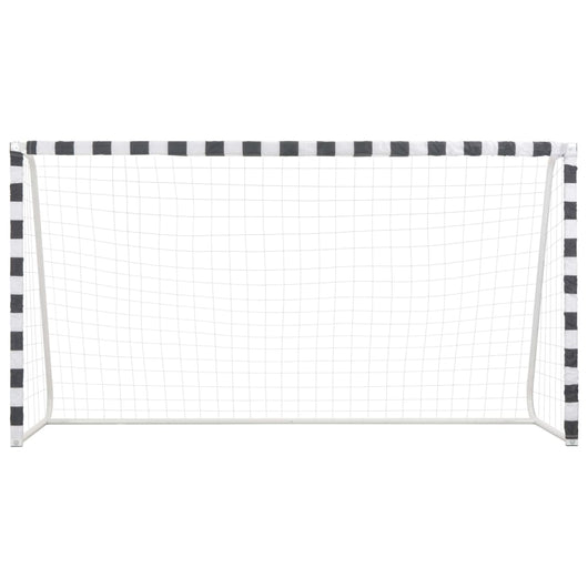 Porta da Calcio 300x160x90 cm in Metallo Bianco e Nero cod mxl 66488