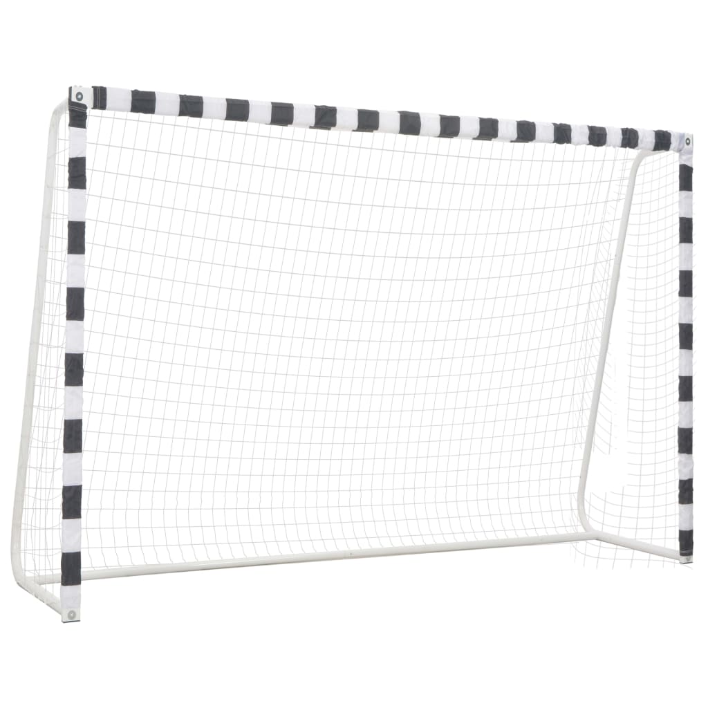 Porta da Calcio 300x200x90 cm in Metallo Bianco e Nero cod mxl 66491