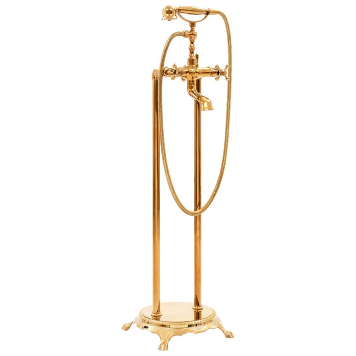 Rubinetteria a Colonna per Vasca Bagno Acciaio Inox 99,5cm Oro 145095