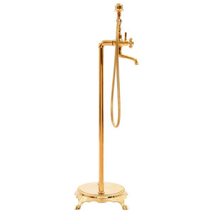 Rubinetteria a Colonna per Vasca Bagno Acciaio Inox 99,5cm Oro 145095