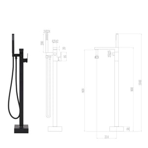 Rubinetto a Colonna Vasca da Bagno Nera Acciaio Inox 90 cm cod mxl 46747