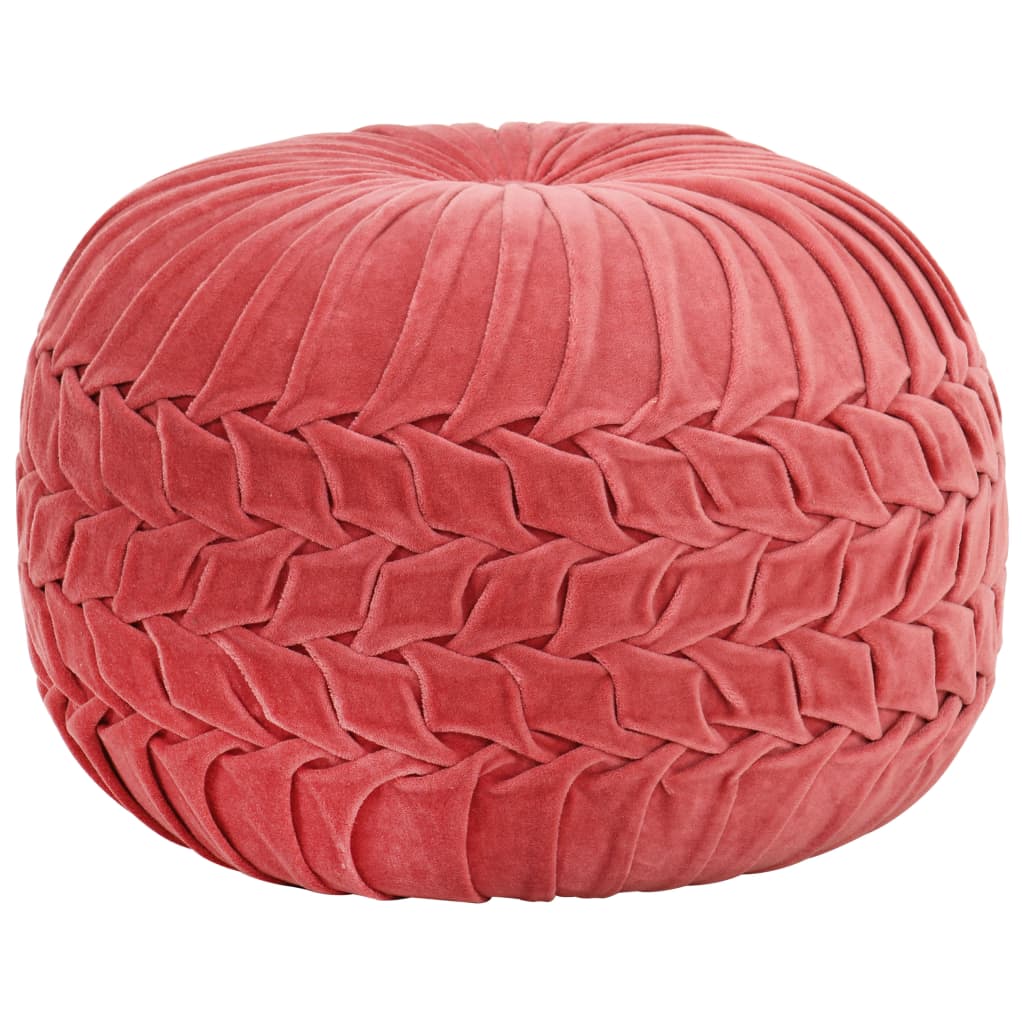 Pouf in Velluto di Cotone Design Fumé 40x30 cm Rosa cod mxl 73169