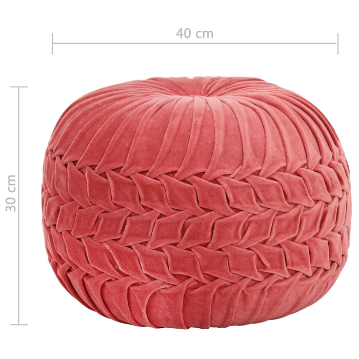 Pouf in Velluto di Cotone Design Fumé 40x30 cm Rosa cod mxl 73169