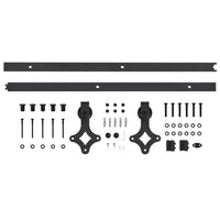 Kit di Binari per Porte Scorrevoli 183 cm in Acciaio Nero 145260