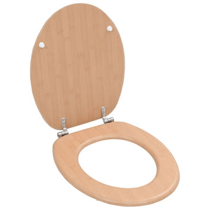 Tavolette WC con Coperchi 2 pz in MDF Design Bambù 276995