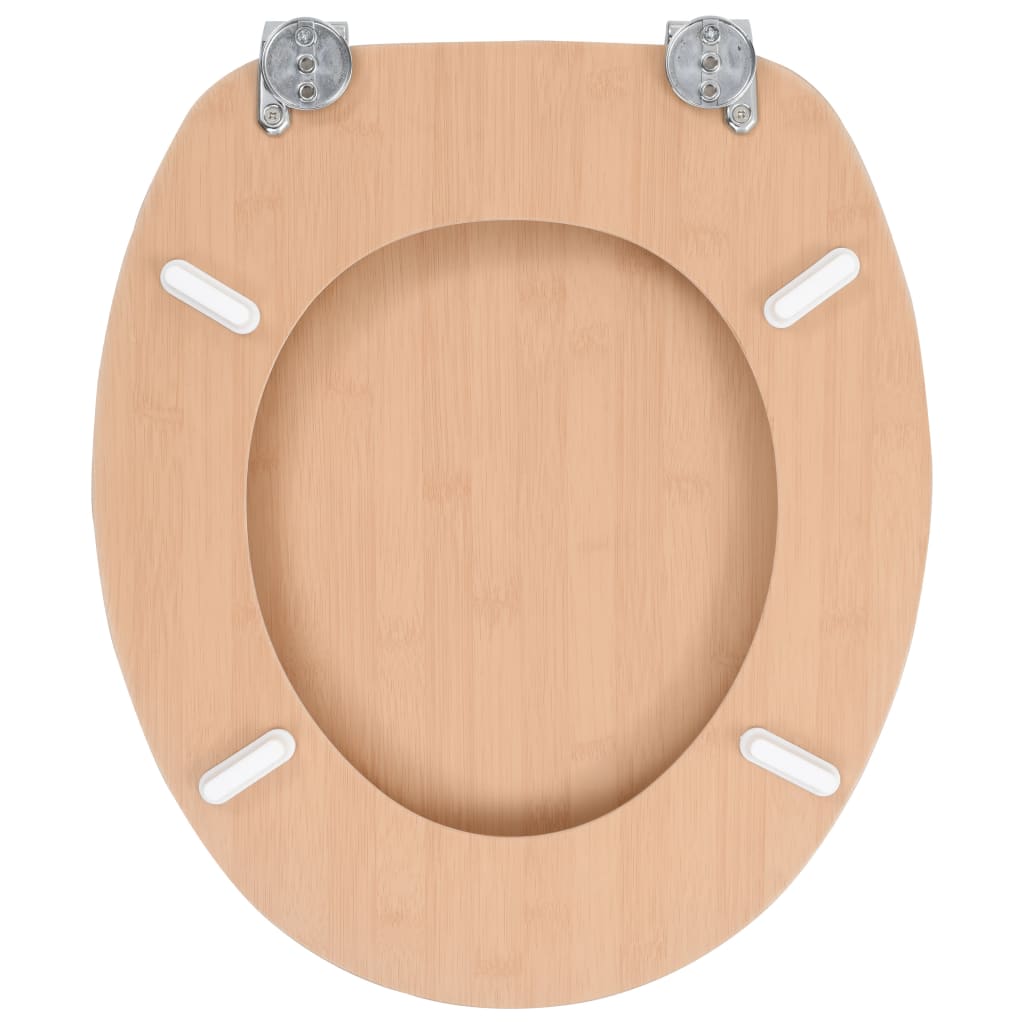 Tavolette WC con Coperchi 2 pz in MDF Design Bambù 276995