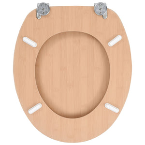 Tavolette WC con Coperchi 2 pz in MDF Design Bambù 276995