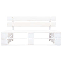 Panca da Giardino su Pallet in Legno Bianco 45759