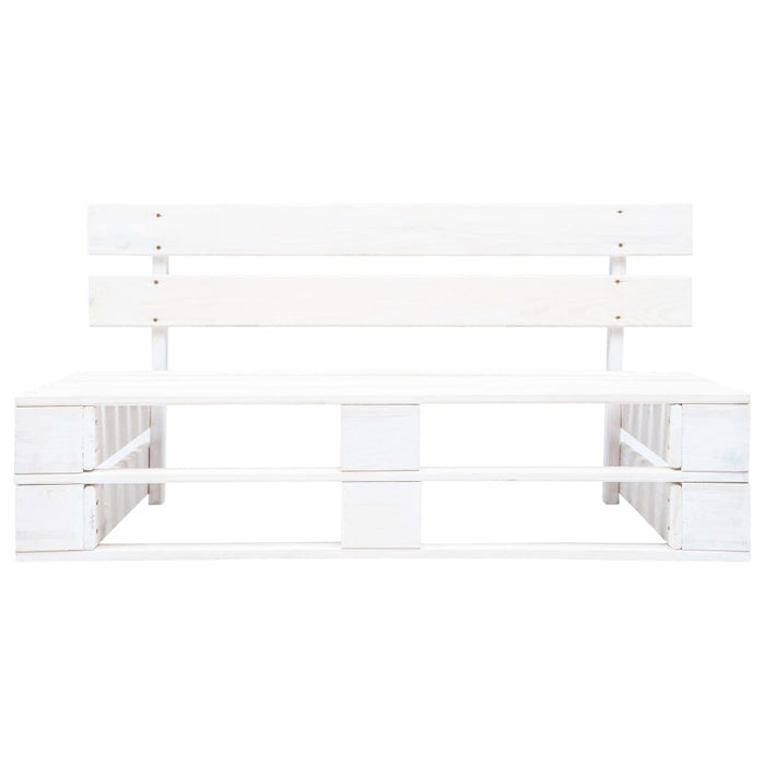 Panca da Giardino su Pallet in Legno Bianco 45759