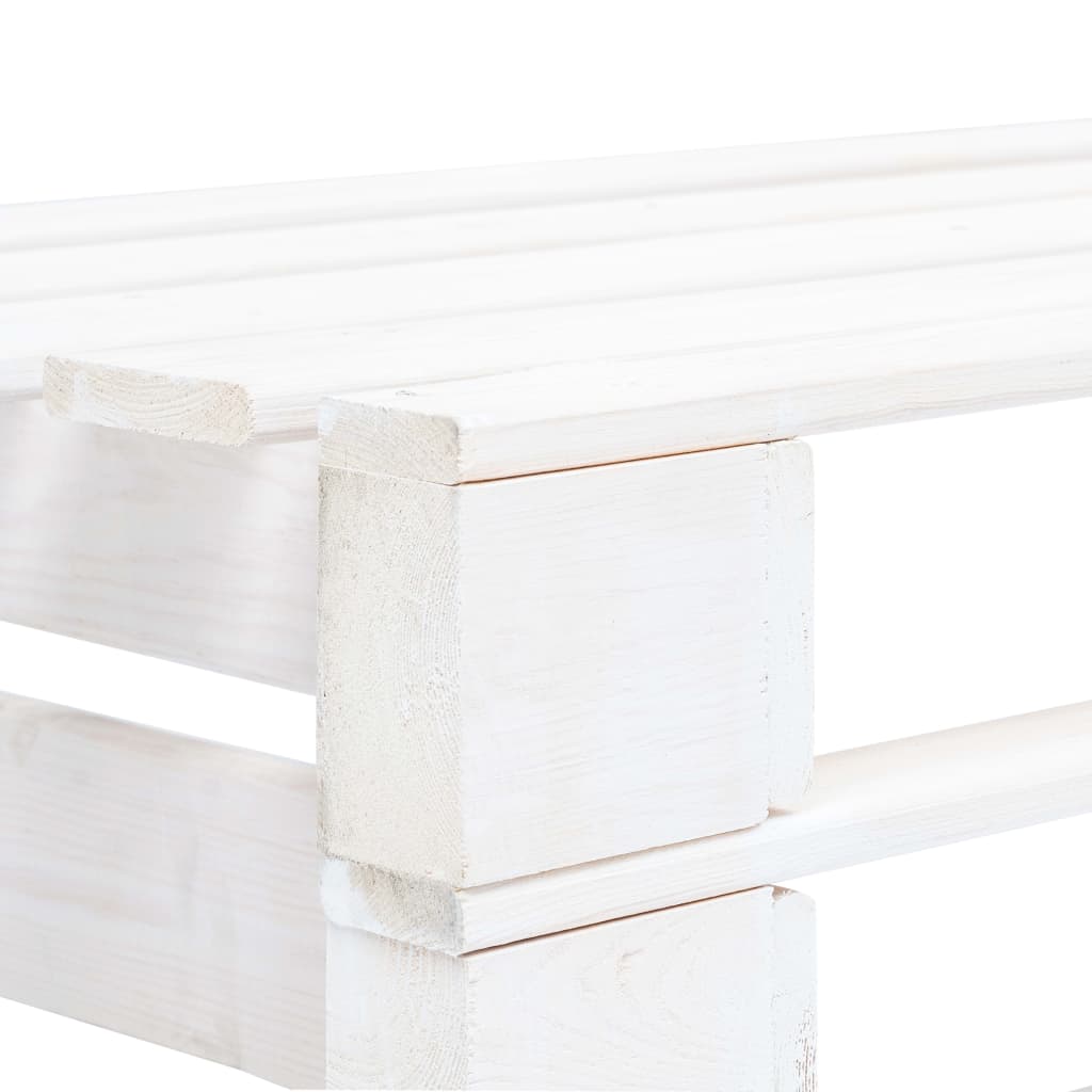 Panca da Giardino su Pallet in Legno Bianco 45759