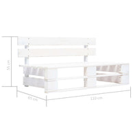 Panca da Giardino su Pallet in Legno Bianco 45759