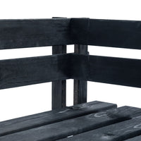 Panca da Giardino Angolare con Pallet in Legno Nera