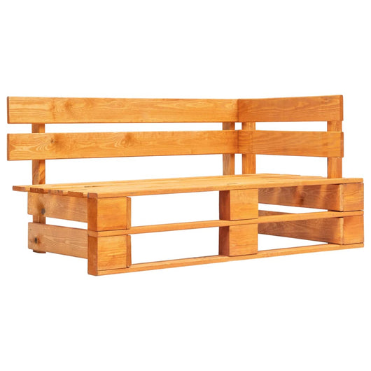 Panca Angolare da Giardino su Pallet in Legno Miele 45766