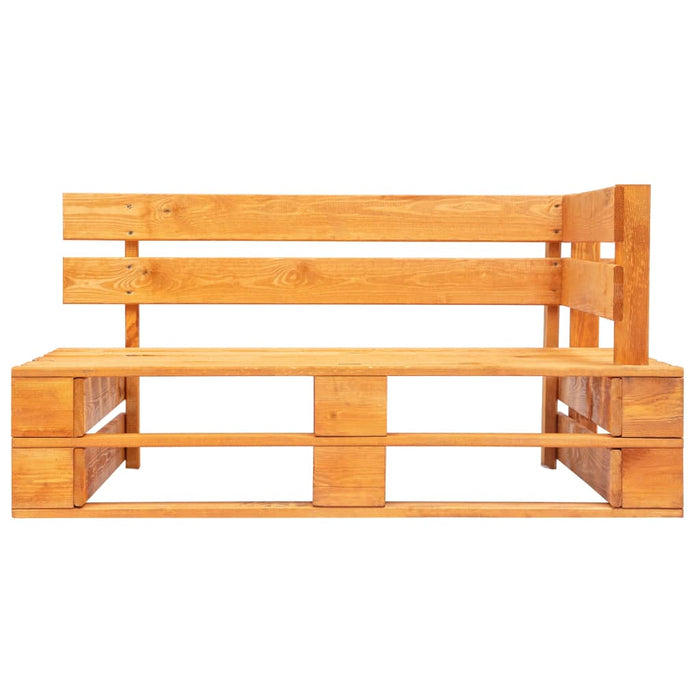 Panca Angolare da Giardino su Pallet in Legno Miele 45766