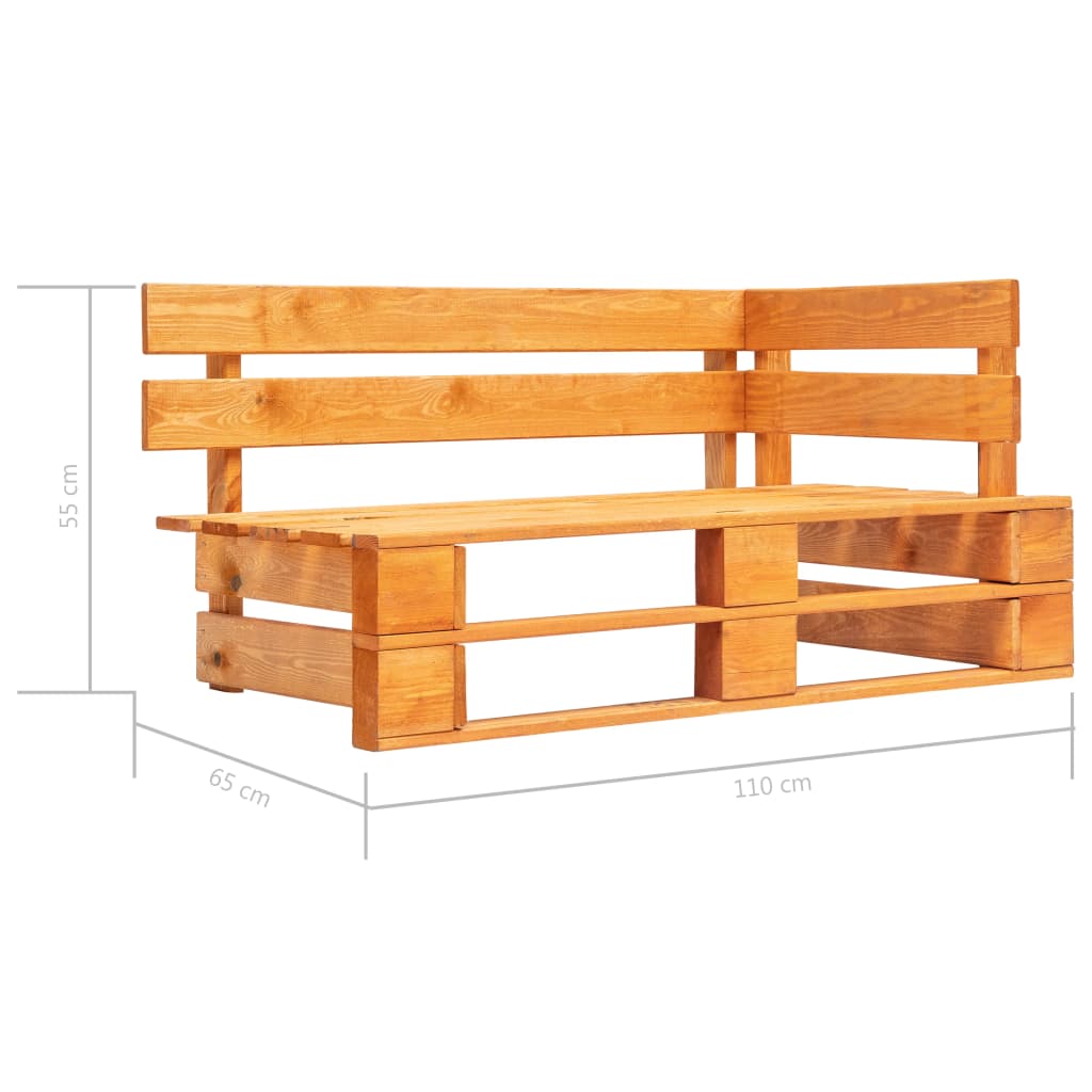 Panca Angolare da Giardino su Pallet in Legno Miele 45766